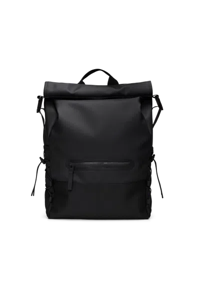 Rains Trail Mountaineer Rolltop Front-pocket Backpack In Black