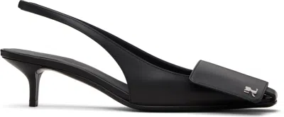 Courrèges Fold Kitten Heel Slingback Pump In Black