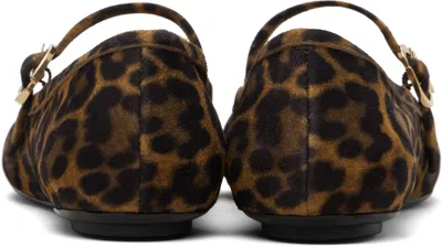 Gianvito Rossi Brown Carla Flats In Animal Print