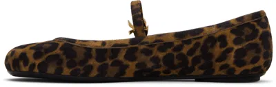 Gianvito Rossi Brown Carla Flats In Animal Print
