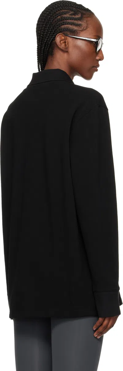 Courrèges Black Oversized Polo In Black