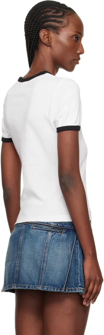Courrèges Courreges Women Cotton T-shirt With Contrasting Profiles In White