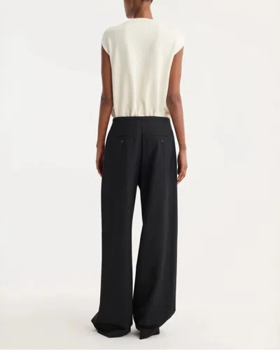 Rohe Relaxed Wool Drawstring Trousers In Black
