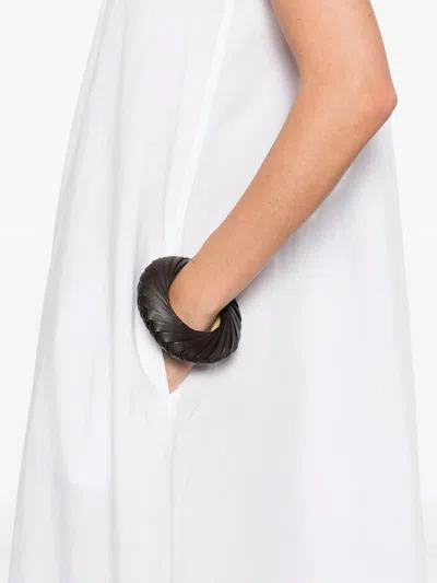 Anine Bing Flora Gathered Lyocell And Linen-blend Maxi Dress In White