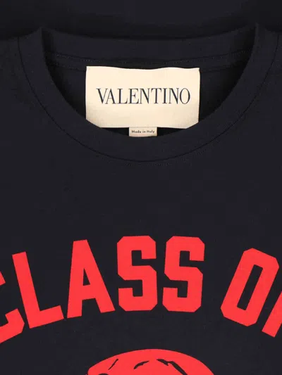 Valentino Garavani Cotton T-shirt With Panther Print In Black