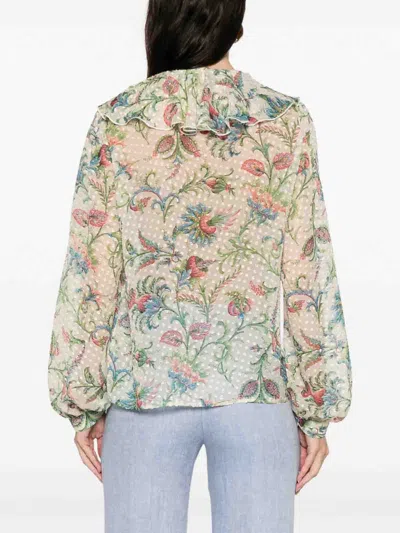 Etro Ruffled Floral Top In Multi