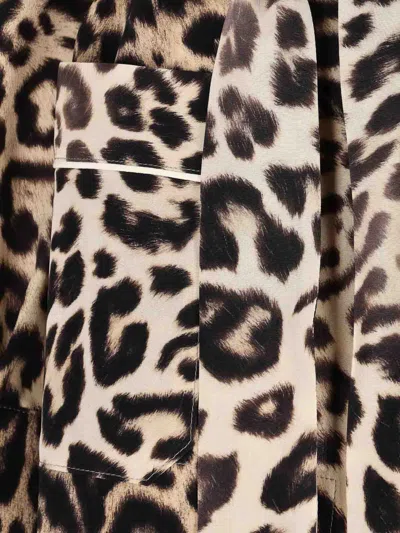 Ermanno Scervino Leopard-print Tie Jacket In Brown