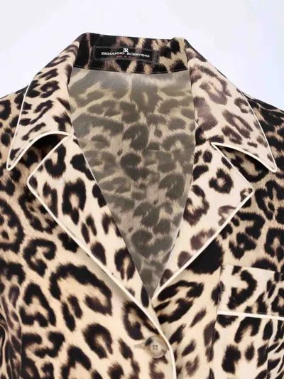 Ermanno Scervino Leopard-print Tie Jacket In Brown