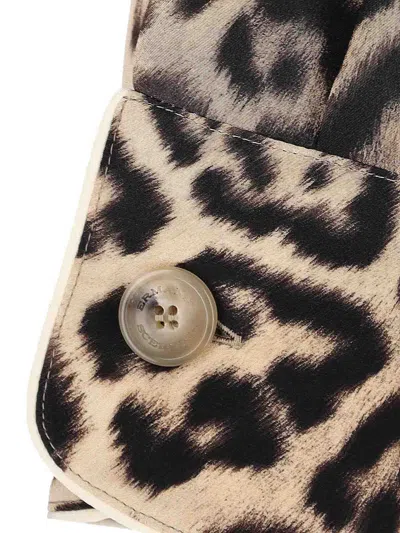 Ermanno Scervino Leopard-print Tie Jacket In Brown