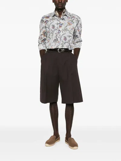 Etro Blue Shirts Men In Metallic