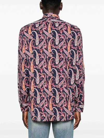 Etro Blue Shirts Men In Multi