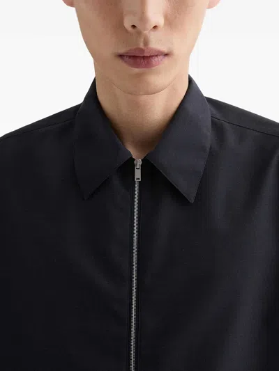 Jil Sander Textured Wool Jacket In Black