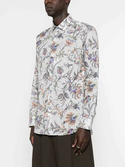 Etro Blue Shirts Men In Metallic