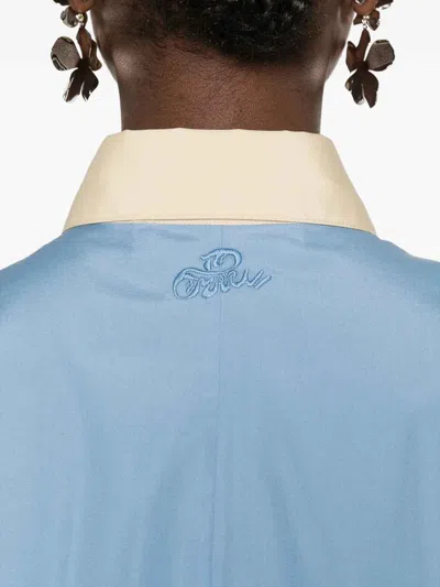 Marni Collared Panelled Top In Blue