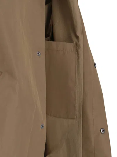 A.p.c. Snap Button Cotton-blend Classic Jacket In Brown