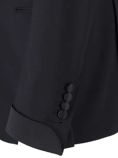Tom Ford Single Breasted Blazer Notch Lapel Cuffs In Black