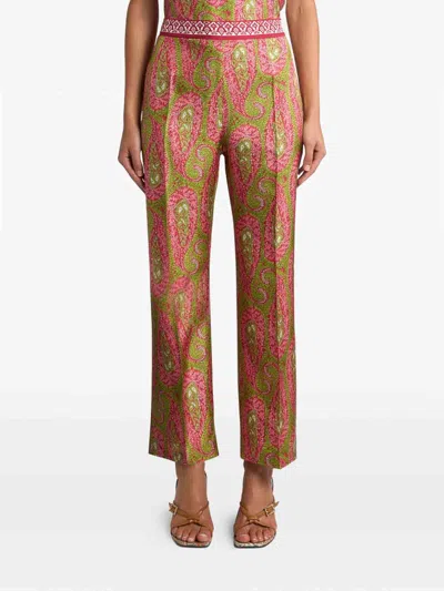 Etro Bootcut Pants In Green