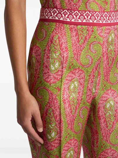 Etro Bootcut Pants In Green