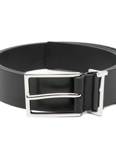 Tom Ford Logo-loop Leather Belt In Black