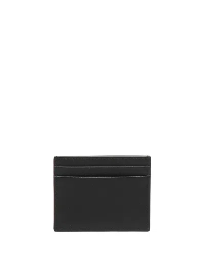 Valentino Garavani Vlogo Signature Grainy Calfskin Card Holder Woman Black Uni In Black