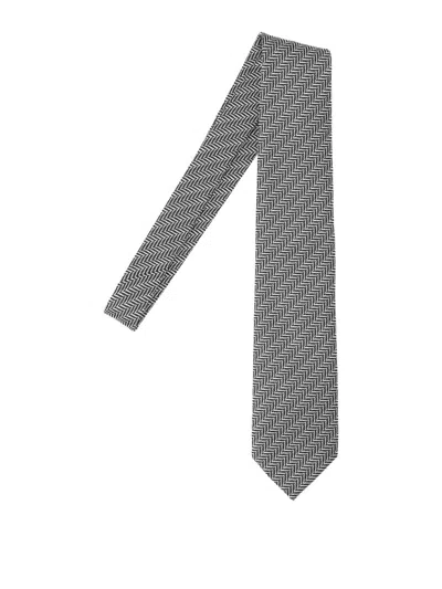Tom Ford Geometric Pattern Tie In Gray