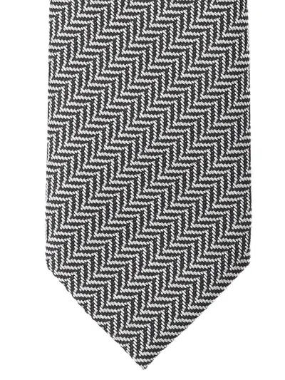 Tom Ford Geometric Pattern Tie In Gray