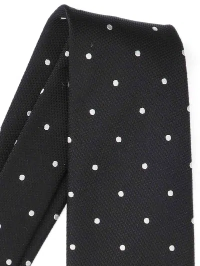 Tom Ford Regular Width Pointed Tip Polka Dot Tie In Black