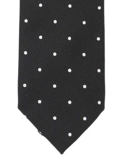 Tom Ford Regular Width Pointed Tip Polka Dot Tie In Black