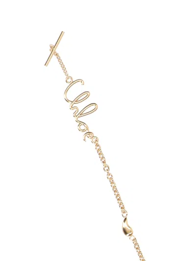 Chloé Bijoux Sunglasses Chain Design Rounded Frame In Gold