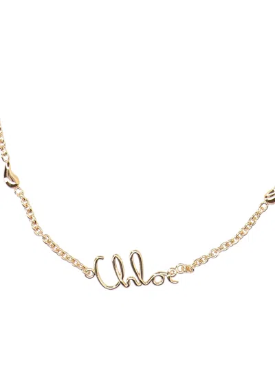 Chloé Bijoux Sunglasses Chain Design Rounded Frame In Gold