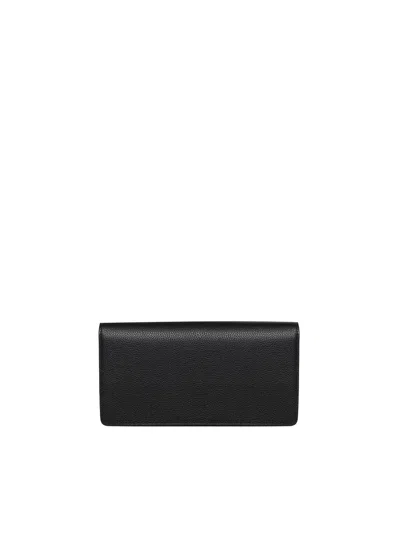 Mulberry Darley Black Clutch With Chain Shoulder Strap In Hammered Leather Woman
