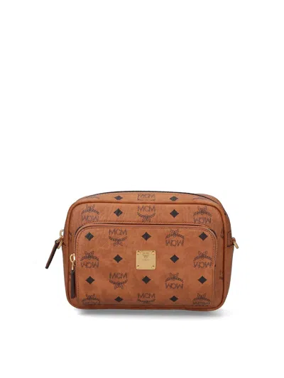 Mcm Shoulder Bag Adjustable Strap Front Pocket In Brown
