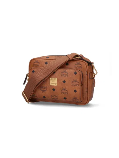 Mcm Shoulder Bag Adjustable Strap Front Pocket In Brown