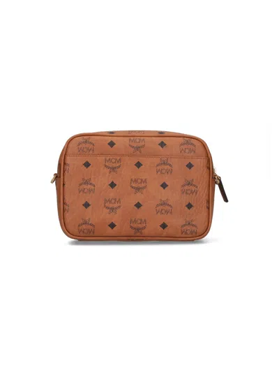 Mcm Shoulder Bag Adjustable Strap Front Pocket In Brown