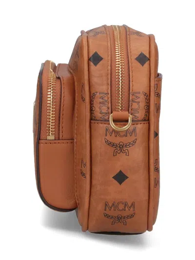 Mcm Shoulder Bag Adjustable Strap Front Pocket In Brown