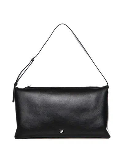 Courrèges Rectangular Black Handbag With Adjustable Shoulder Strap In Black