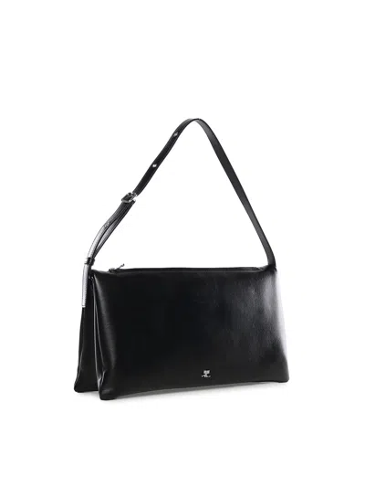 Courrèges Rectangular Black Handbag With Adjustable Shoulder Strap In Black