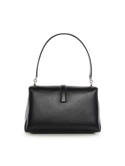 Ferragamo Medium Leather Top Handle Bag In Black