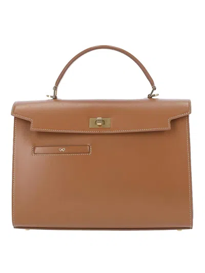 Anya Hindmarch Mortimer Leather Top Handle Bag In Brown