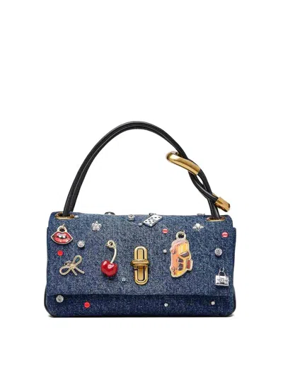 Marc Jacobs Chic Shoulder Bag Featuring Decorative Charms In Blue