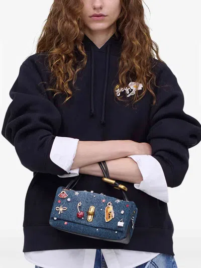 Marc Jacobs Chic Shoulder Bag Featuring Decorative Charms In Blue