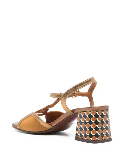 Chie Mihara Letouche T-strap Patterned Sandals In Brown