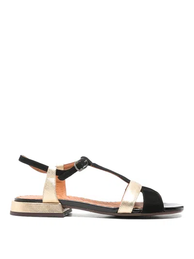 Chie Mihara T-strap Metallic-effect Flat Sandals In Multi