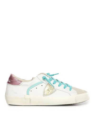 Philippe Model Prsx Leather Sneaker In White