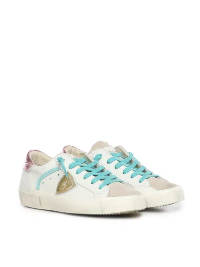 Philippe Model Prsx Leather Sneaker In White