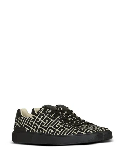 Balmain B Court Monogram Jacquard Low Top Sneaker In Multi