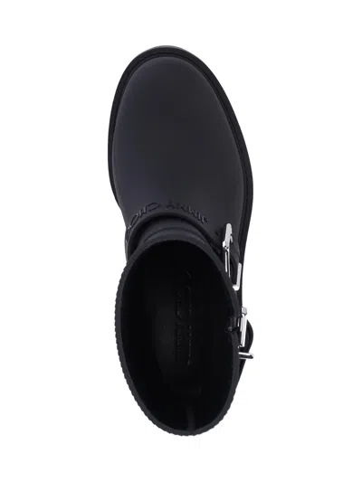 Jimmy Choo Biker Rain Black Tpu Rain Boots Black 42 In Blue