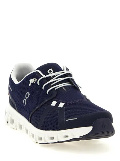 On Breathable Technical Fabric Sneakers With Cushied Sole In Blue