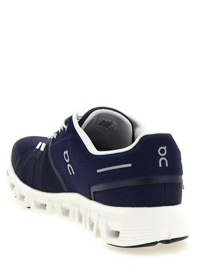 On Breathable Technical Fabric Sneakers With Cushied Sole In Blue