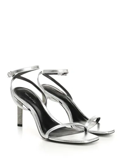 Tory Burch Pave Heel Sandal 90mm Sandals Silver In White